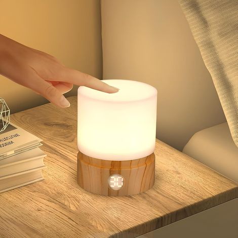 Lampe de chevet tactile - Veilleuse avec minuterie, veilleuse pour bébé, rechargeable USB pour enfants, 3 modes, blanc chaud doré, pour chambre d'enfants, salon et camping (1/5)