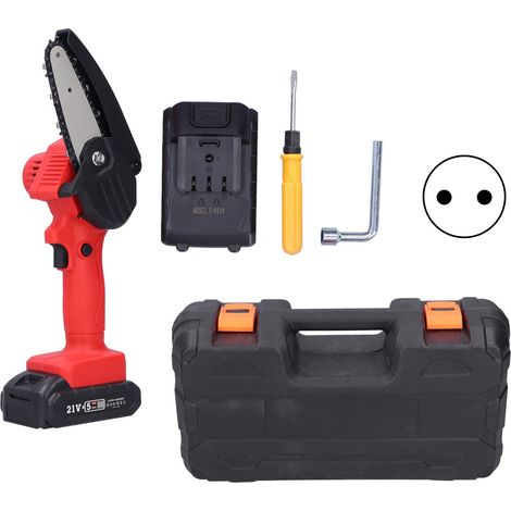 Tronçonneuse électrique 21V avec batterie lithium et chargeur, outil de jardin pour élagage, prise UE 220VAC (1/5)
