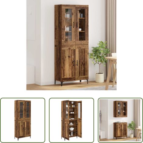 vidaXL Holzwerkstoff - Highboard Altholz 69,5 x 34 x 180 cm Holzwerkstoff (1/5)