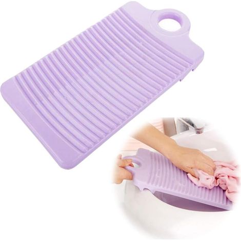 Planche à laver suspendue antidérapante, avec trépied fixe, en plastique épais, outil de nettoyage des vêtements (violet) (1/5)