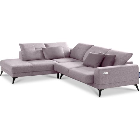 KONSIMO DAVIDI Eckgarnitur 4/5 Sitzer mit elek. Relaxfunktion, Rosa (1/4)