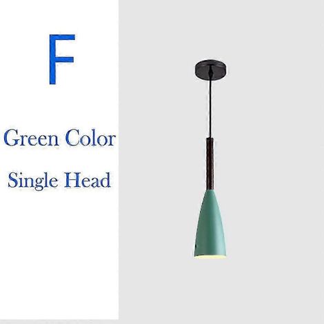 Suspensions nordiques modernes, lampes simples, lampes suspendues minimalistes multicolores à 3 têtes, ampoule Edison E27 pour cuisine, salle à manger et chambre (F) (1/5)