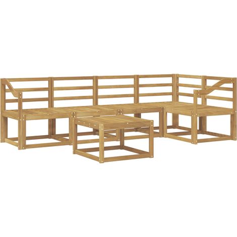 Outdoor Sofa Set 6 pcs White Solid Acacia Wood vidaXL (1/5)