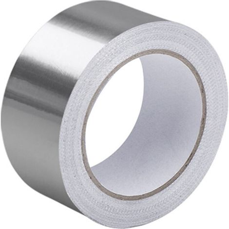 Lntyq Ruban adhésif aluminium 2 rouleau 5cm x 5 m, ruban adhesif haute temperature, rouleau isolant thermique, Peut être utilisé pour l'étanchéité, la réparation et imperméable.