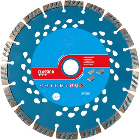 Disque Diamant Segments Turbo D. 230 x Al. 22.23 x Ht. 10 x ép. 2.8 mm - Pour Béton, Parpaing et Brique - Diamwood