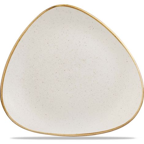 Assiette triangulaire blanche en grès Stonecast - 311 mm - Finedine (1/5)