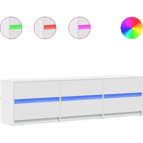 Maison Exclusive - TV-Schrank mit LED-Beleuchtung Weiß 180x34x50 (1/5)