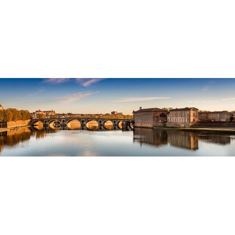 Tableau sur toile bord de la Garonne 30x97 cm - Impression sur Toile Murale Décorative - Image imprimée en HD sur Toile - Toile sur Châssis en Bois FSC - Fabriqué en France