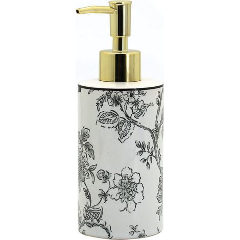 Dispenser in ceramica bianco con decori - serie Fiori (1/3)