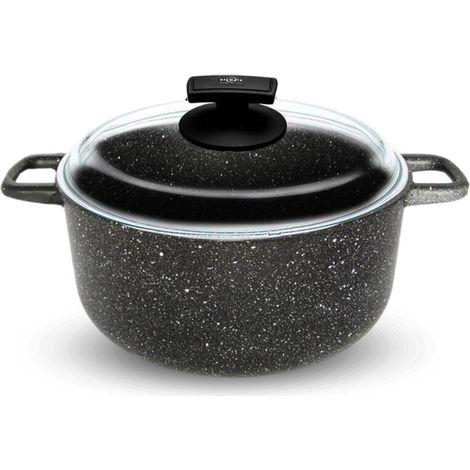 Casseruola con Coperchio in Vetro Antiaderente 2 Manici Ø24 cm Olympia Hard Cook (1/5)