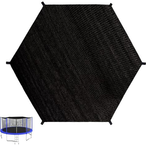 Bâche de protection solaire pour trampoline, diamètre 305 cm, pour trampoline à 8 barres, filet de protection solaire, résistant aux UV et respirant, noir (1/5)