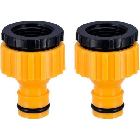 Plastique 3/4 '' and 1/2 '' BSP 2in1 Nez de Robinet d'arrosage à Visser débit Tap Connector Threaded Faucet Adapter 6 Pack (1/4)