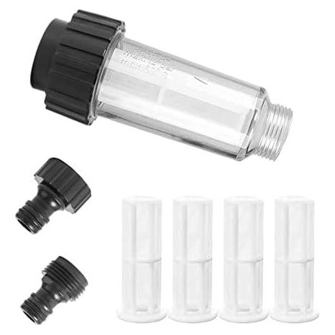 3/4"-Wasserschlauchfilter für Hochdruckreiniger mit 4 Einsätzen und 2 Schnelladaptern für Gartenpumpen - (1/5)
