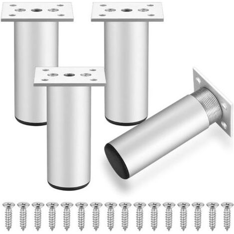 Pièces Pieds de Meubles, 10 cm Pied Meuble, Pied de Table, Pieds Armoire en Méta Alliage Aluminiuml, Jambes de Table, Pied pour Meuble Canapé Placard Armoires Cuisine, avec Vis (1/5)