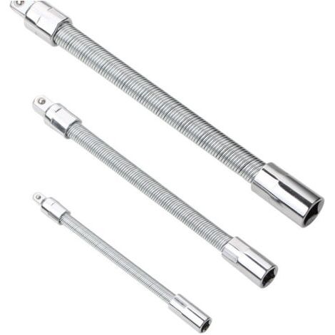 Sollbry Lot de 3 rallonges flexibles en acier inoxydable Argenté 1/4\ (1/5)