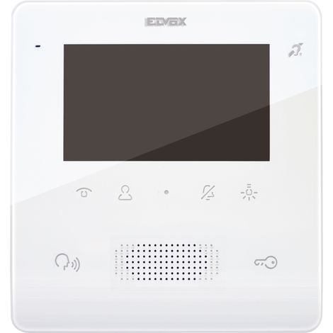 Elvox tab free videocitofono vivavoce lcd a colori da parete 2 fili colore bianco 7559