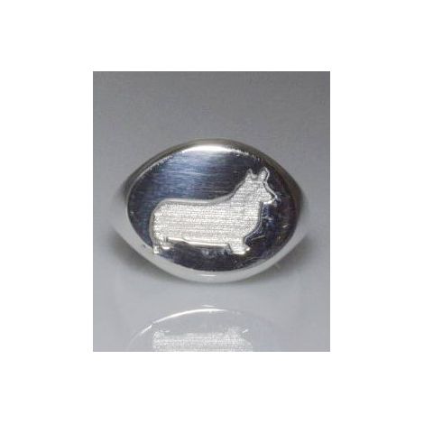 Corgi Pembroke Chevalier Ring in Sterling Silber