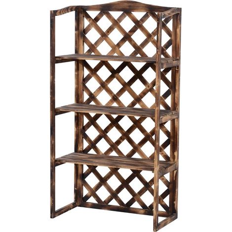 SCAFFALATURA FIORIERA PER PIANTE A 3 RIPIANI IN LEGNO DI ABETE 80 X 40 X 150 CM (1/5)