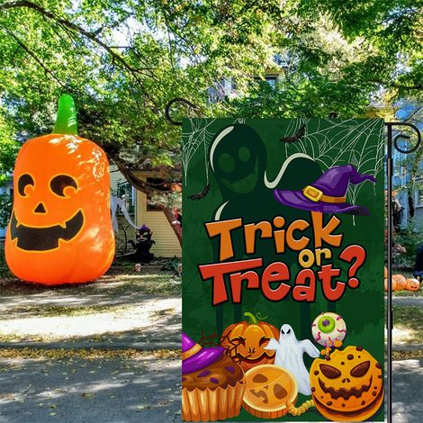 Drapeau d Halloween, drapeau d Halloween, jardin extérieur double face drapeau d Halloween drapeau de jardin 30×45 cm polyester (1/3)