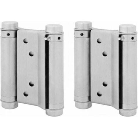 1 paire charnière paumelle portes va-et-vient ressort double action acier inoxydable saloon western, 75 mm (Charge Jusqu'à 15kg) (1/4)