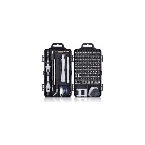115 en 1 Tournevis Precision Kit Tools, Portable Kit Tournevis de Précision Magnétique Tournevis Outils de Réparation Pour Ordinateur/Laptop/iPhone/Lunettes/Montre/Smartphone Noir (1/4)