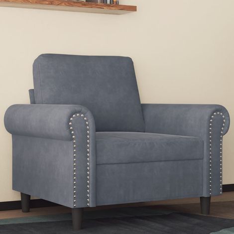 vidaXL Poltrona Grigio Scuro 60 cm Velluto