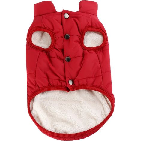 Coupe-vent extérieur pour chien de taille M (L (Taille de poitrine 57 cm), Rouge) (1/3)