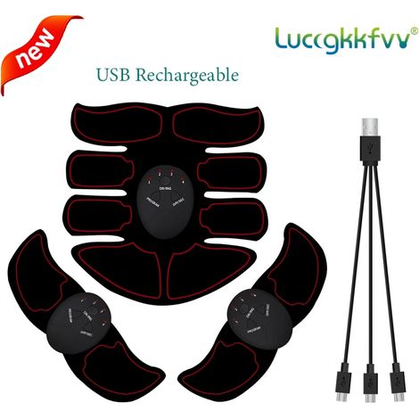Kabelloser, per USB aufladbarer EMS-Muskelstimulator für Gesäß, Hüften und Bauch – Abnehm- und Fitness-Massagegerät 02213-AquaForge