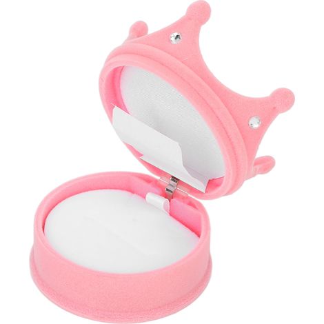 Écrin de voyage rose pâle pour alliance de mariage, coffret à bijoux portable et élégant pour cadeau (1/5)