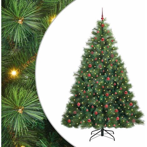 Sapin de Noël,Arbre de Noël artificiel avec 300 LED Vert 240 cm PE et PVC CFW64788 (1/5)