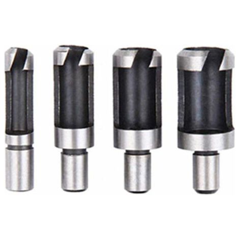 [JAMAIS UTILISÉ]Fraise Bouchonner Bois Lot de 8 Mèche Bouchon Bois Foret Faire Cheville Outil de Coupe pour Faire une Bois Bouchon Cheville Tourillon Goujon Tenon Dowel (1/4)