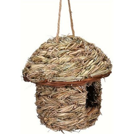 Nichoir naturel en 2 pièces pour pelouse, avec lit pour oiseaux, accessoires pour cage d'élevage, jardin, terrasse, pelouse, bureau, (1/4)