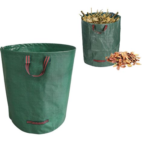 Green Waste Garden Bag, Tear-Resistant Garden Bags, 272L Garden Waste Bag, Garden Vegetable Bags with Handles, Big Bag with Handles, Suitable for Weeds, Leaves and Waste (1/5)
