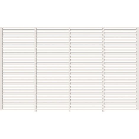 PRIMEYARD 4-teilige Lamellenwand aus Aluminium - statisches Paneel in Weiß für Pergola Premium (1/5)