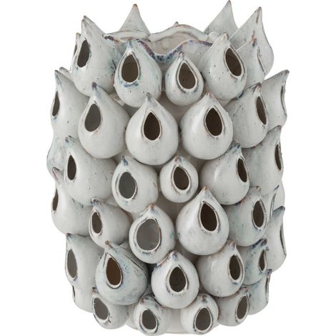 Vase anémone bleu en céramique inspiration marine élégante - Bleu céramique effet anémone (1/2)