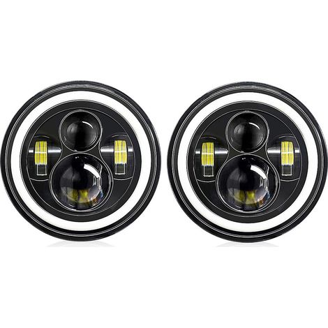 Stück 7-Zoll-LED-Scheinwerfer für Auto/Motorrad mit Tagfahrlicht/Blinker/Abblendlicht/Fernlicht 7"