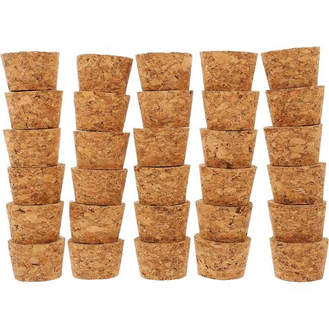 30 bouchons liège, 26 mm, naturels, coniques, pour vin et bière (1/5)