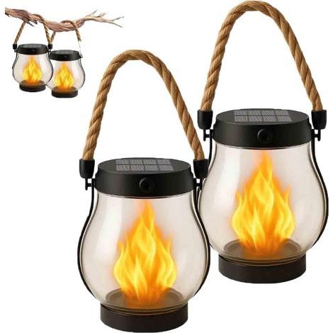 Solar Lanterns, Dancing Flame Effect, USB Charging, IP65 Waterproof, For Garden (1/5)