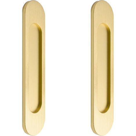 Lot de 2 poignées de porte coulissante ovales autocollantes pour armoires, fenêtres et portes coulissantes (dorées) (1/5)
