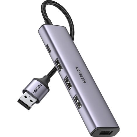 Splitter hub USB Ugreen - 4 porte USB 3.0 grigio (CM473 20805) (1/5)