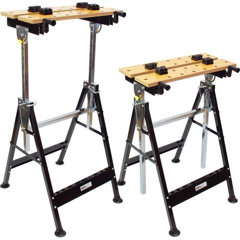 2er Set 100 kg Werkbank Klappbar höhenverstellbar Werktisch Spanntisch Arbeitstisch (1/5)