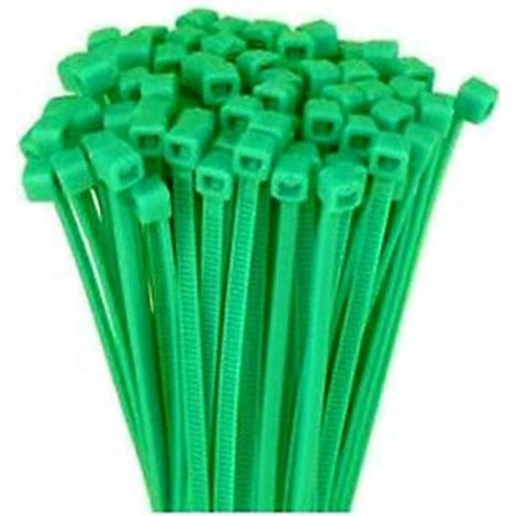 100 FASCETTE AUTOSERRANTI NYLON VERDI MM.4, 8 x 200 CABLAGGIO CAVI  FERR 252881 (1/2)