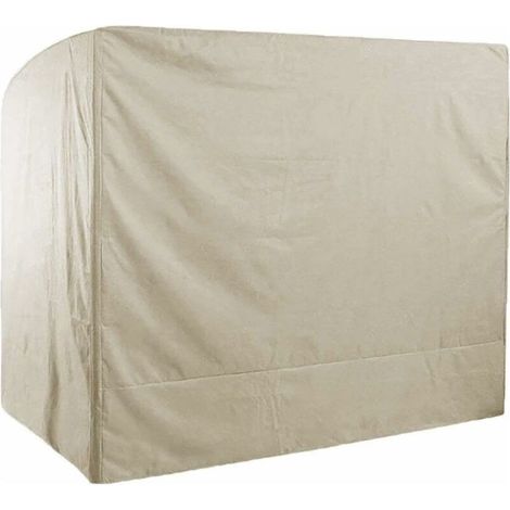 Wasserdichte Schutzhülle für 3-Sitzer-Gartenschaukeln, 220 x 125 x 175 cm, 210D Oxford-Gewebe, UV-beständig, für Schaukeln im Außenbereich – Beige (1/5)