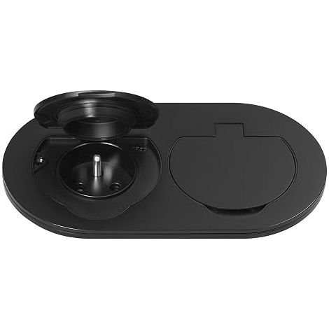 Waterproof Double Outdoor Recessed Socket Socket Block Work Surface and Wall Double Electrical Socket with Protective Flap 3680 W Type E (Black) (1/5)