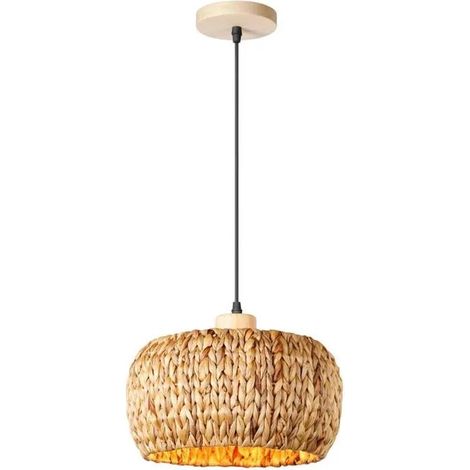 Rétro Suspension Luminaire Industriel 30cm Lustre Vintage en Fenugrec Lampe de Plafond Style Bohème pour Salon Chambre (1/5)