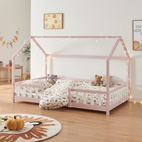 Kinderbett Sisimiut 120x200 cm Rosa / Weiß [en.casa]