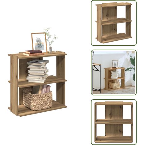 Bücherregal 3 Böden Artisan-Eiche 60x30x60 cm Holzwerkstoff - Bücherregal - Bücherregale - Bücheraufbewahrung - Bücherschrank (1/5)