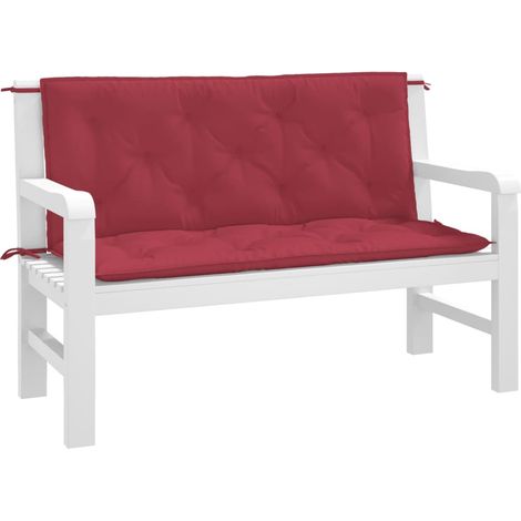INLIFE Coussin de balancelle Rouge bordeaux 120 cm Tissu