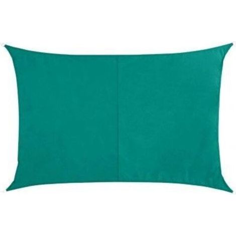 ACKERMAN – Voile d'ombrage rectangulaire 3x2 m en polyester déperlant vert émeraude, protection UV et pluie, installation facile avec cordes incluses (1/5)