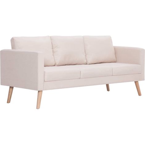 Divano letto 3 posti trasformabile soggiorno letto ospiti divano letto pieghevole per soggiorno interno casa sedili tessuto crema 020019461